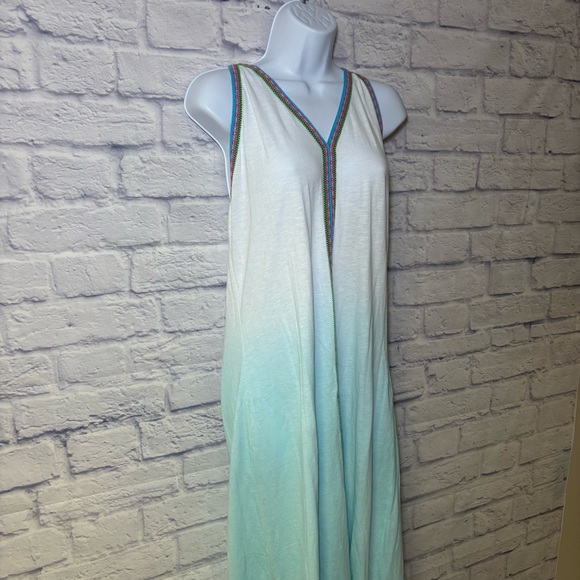 Pitusa PIMA SUNDRESS Swimsuit Cover Up White Blue Ombre Beach Resort Wear - Picture 7 of 16